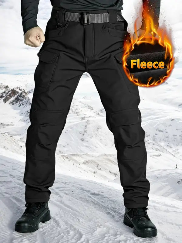 Outdoor Warm Tactical Pants for Men | Windproof Soft-Shell, Fleece Lined, Multi-Pocket Military Design