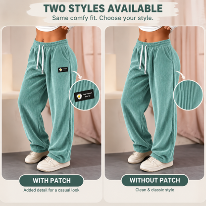 [LAST DAY SALE]Women's Solid Straight Leg Corduroy Bottoms