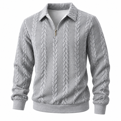 🐊Old-Money Sweatshirt  with Half-Zip and Polo Collar🔥