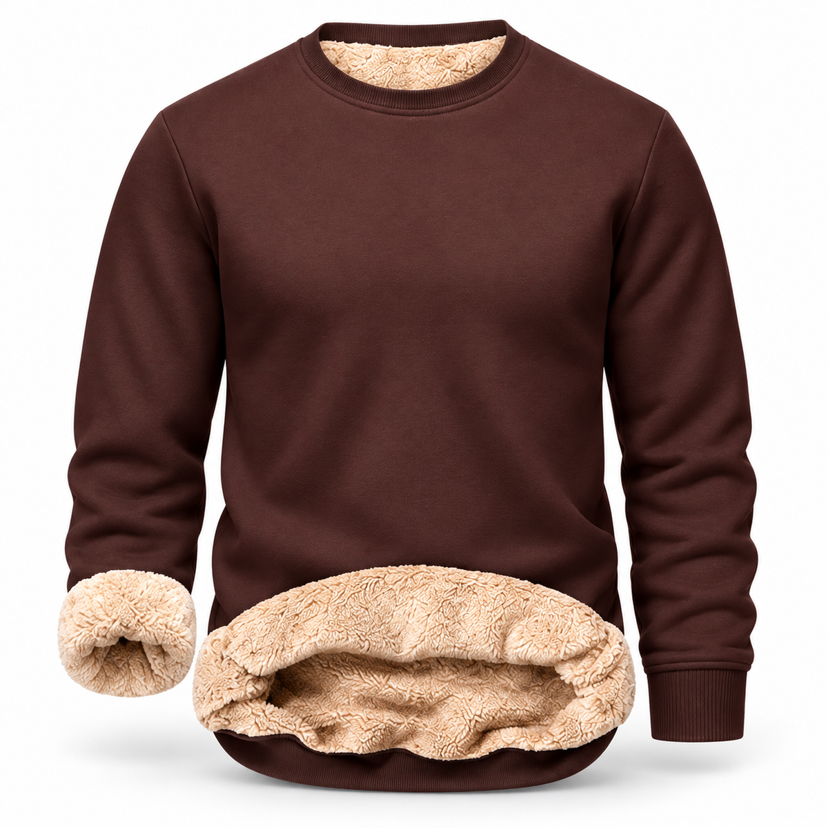 🔥 BESTSELLER | 8PCS $24.99 |Men's Fitted Crewneck Fleece Lined Sweatshirt, Wind Resistant Polyester Athletic Pullover, Casual Fashion Active Tops