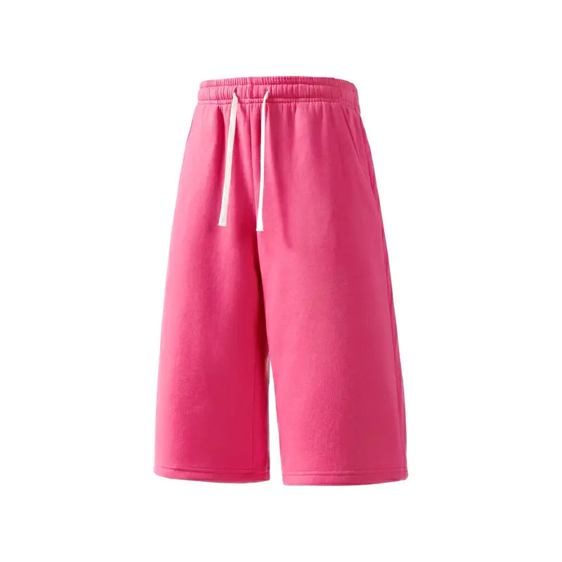 Casual Wide Leg Sweat Shorts – Soft Drawstring Lounge Shorts for Everyday Comfort