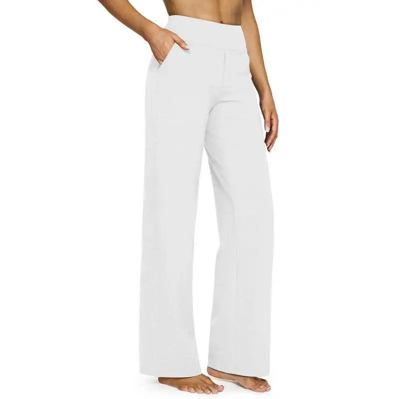 💚Women’s High-Waist Wide Leg Pants – Business Casual Yoga Dress Pants with Pockets