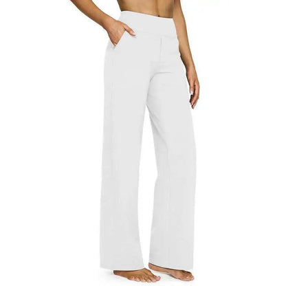💚Women’s High-Waist Wide Leg Pants – Business Casual Yoga Dress Pants with Pockets