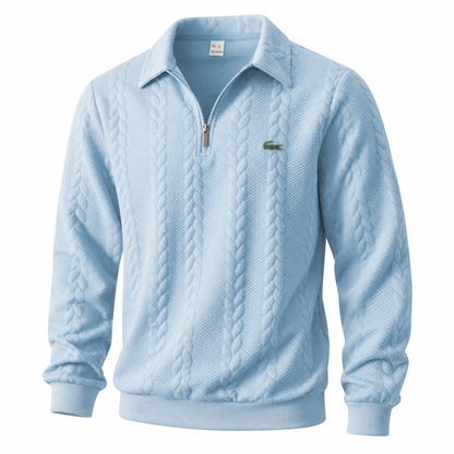 🐊Old-Money Sweatshirt  with Half-Zip and Polo Collar🔥
