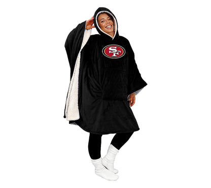 Final Clearance - 60" x 80" Wearable Hooded Blanket with Logo Patch
